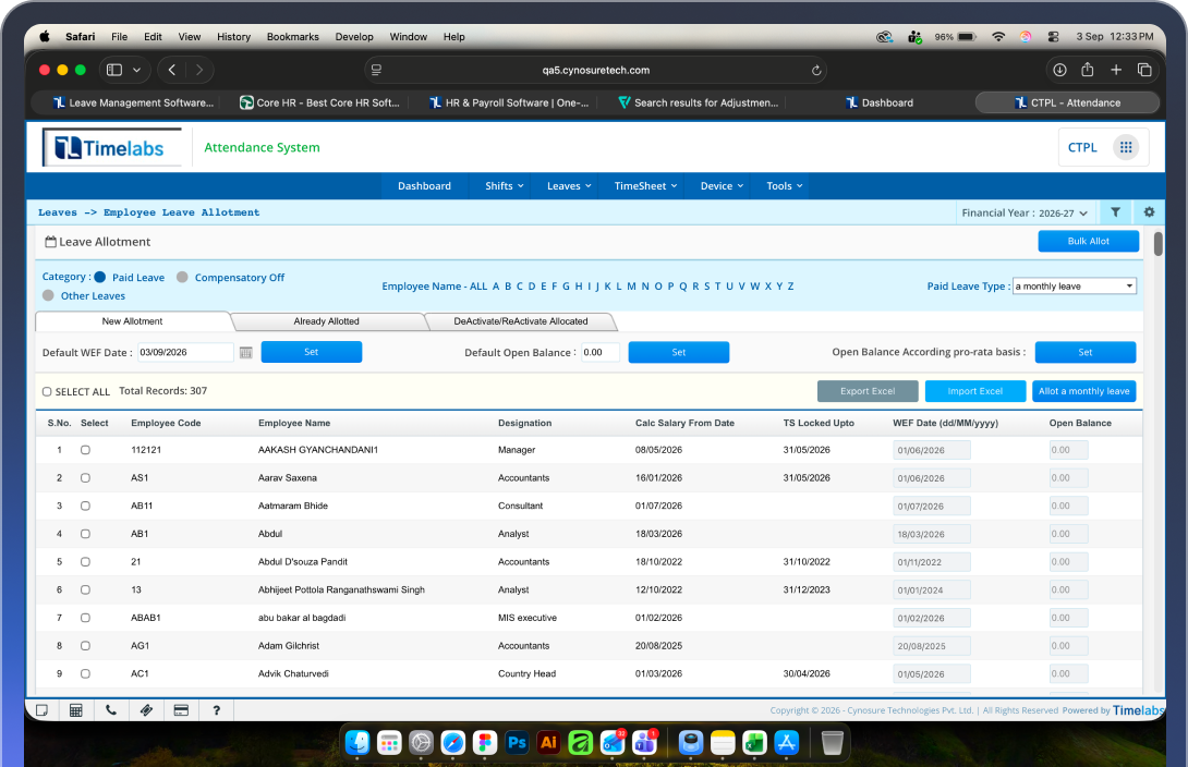 shift manage dashboard